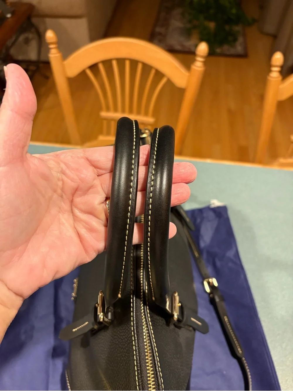 Dooney & Bourke Black Pebbled Leather Satchel new without tags.